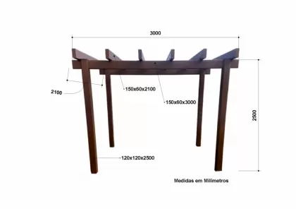 PERGOLADO 3M TRAVESSAS RETANGULARES 
