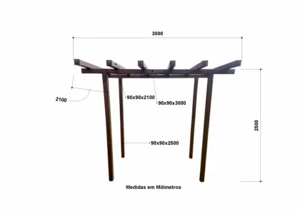 PERGOLADO 3M TRAVESSAS QUADRADAS